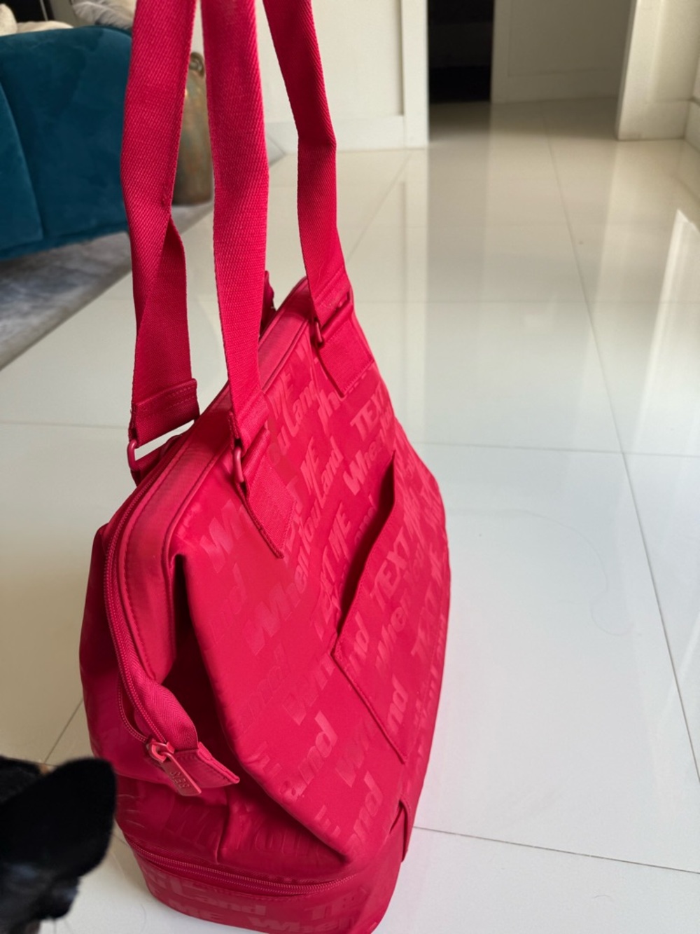 BEIS Red lonely ghost mini weekender NWT - Picture 3 of 5